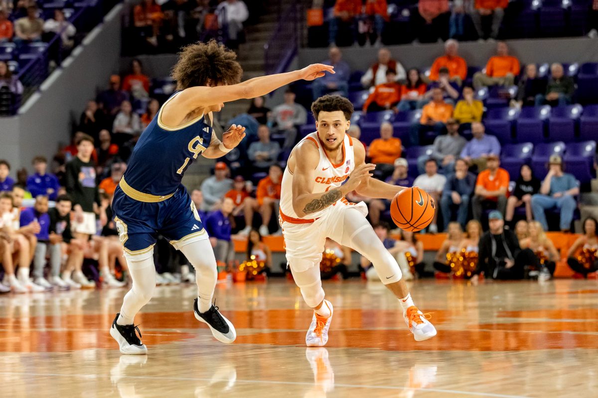 Clemson guard Chase Hunter scored 28 points in the Tigers' loss to Georgia Tech at Littlejohn Coliseum on Feb. 5. 