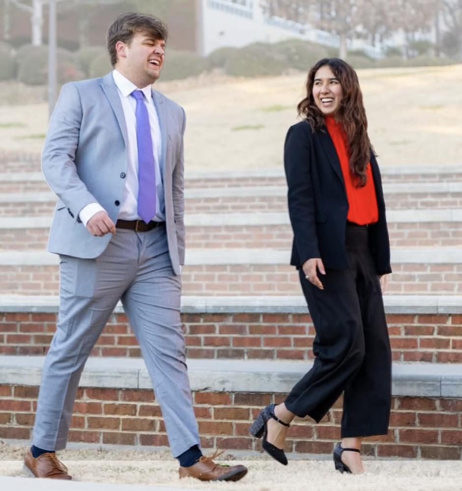 Freeman and Khaskhely's slogan is “Echoing Your Roar,” and their main objective is to amplify students’ voices in CUSG and across campus.