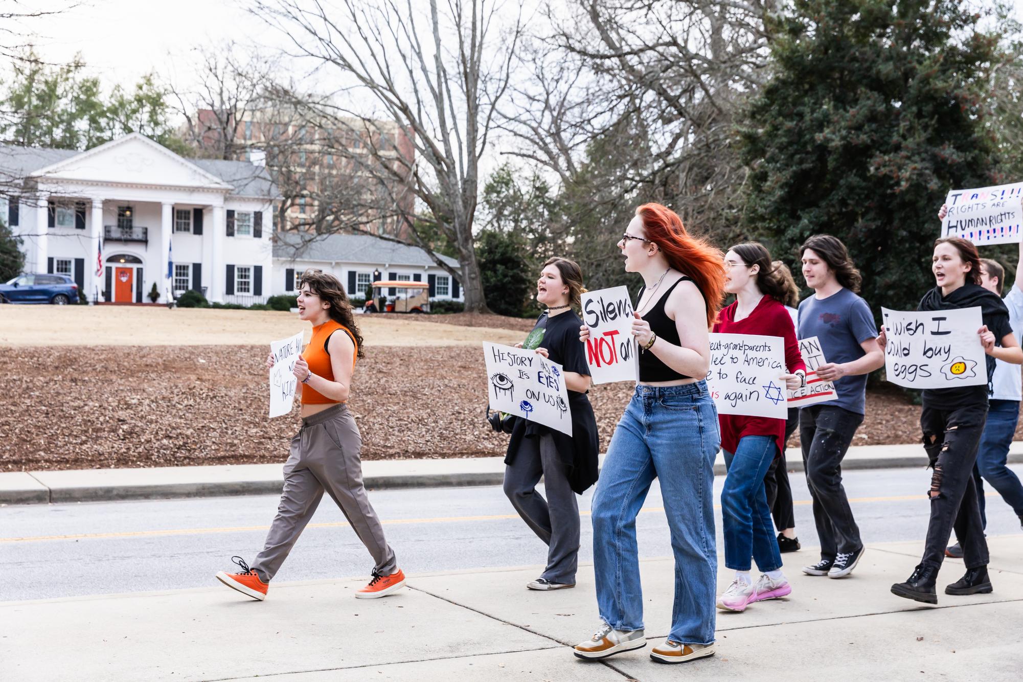 Group of students protests recent executive orders