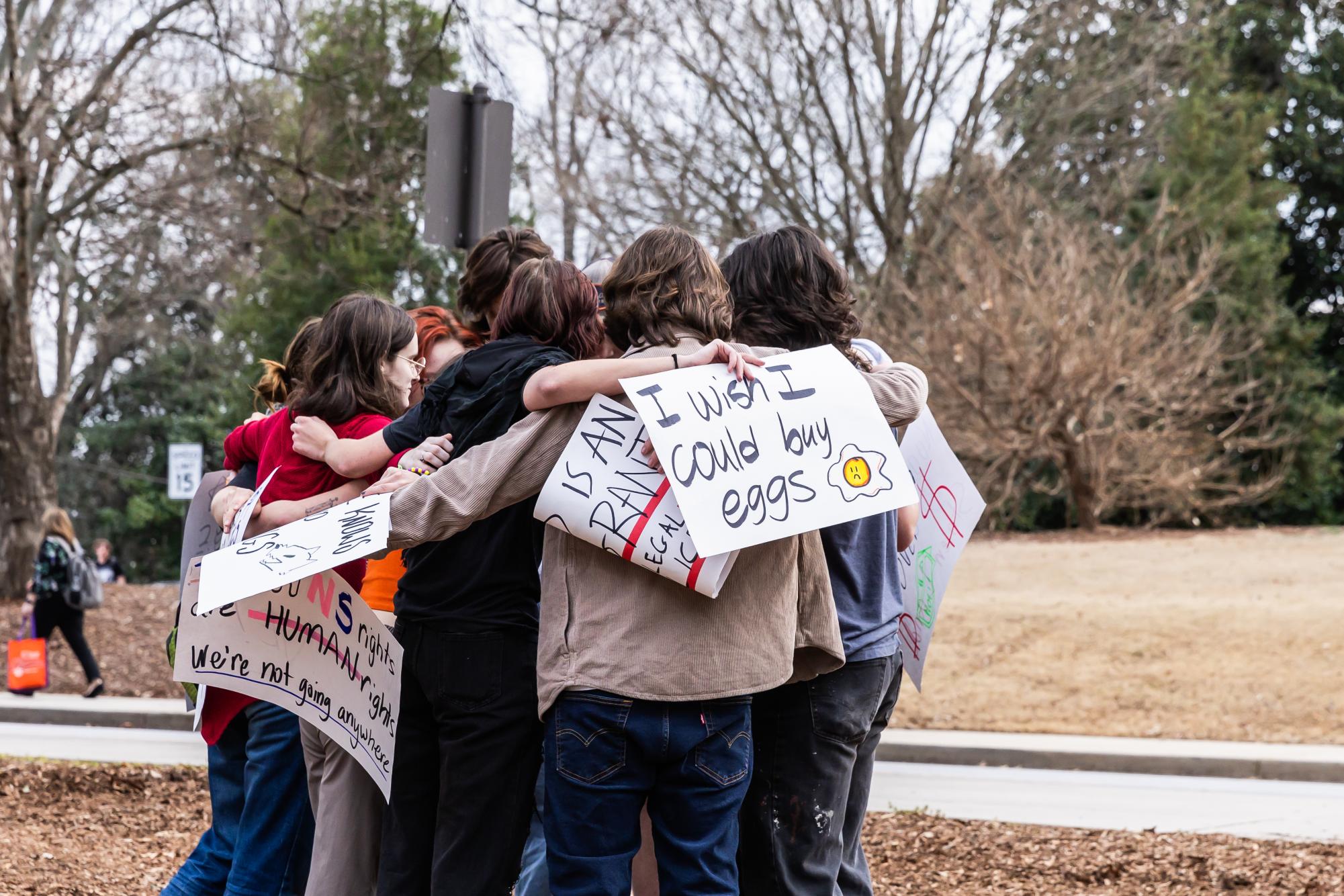Group of students protests recent executive orders