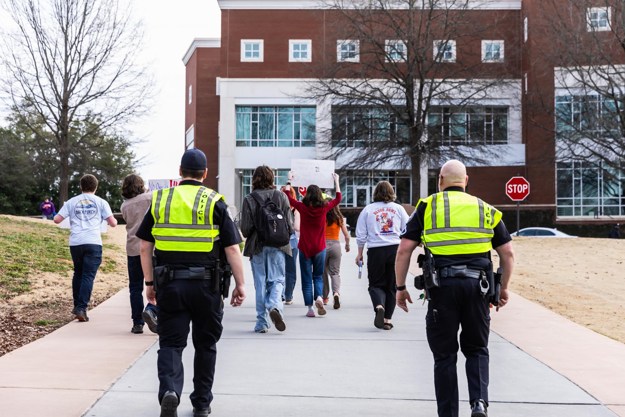 Group of students protests recent executive orders