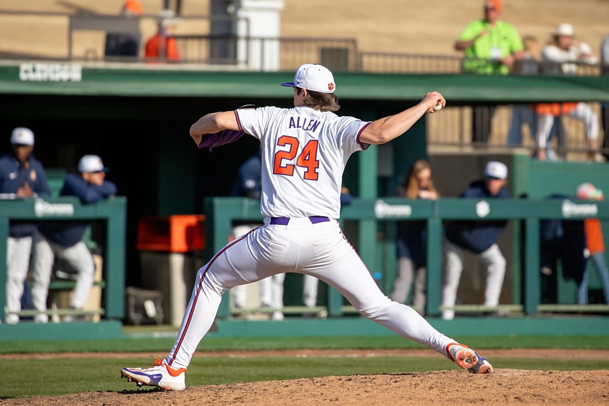 Joe Allen earned the win in Sunday's contest against South Carolina, pitching three scoreless innings with six strikeouts.