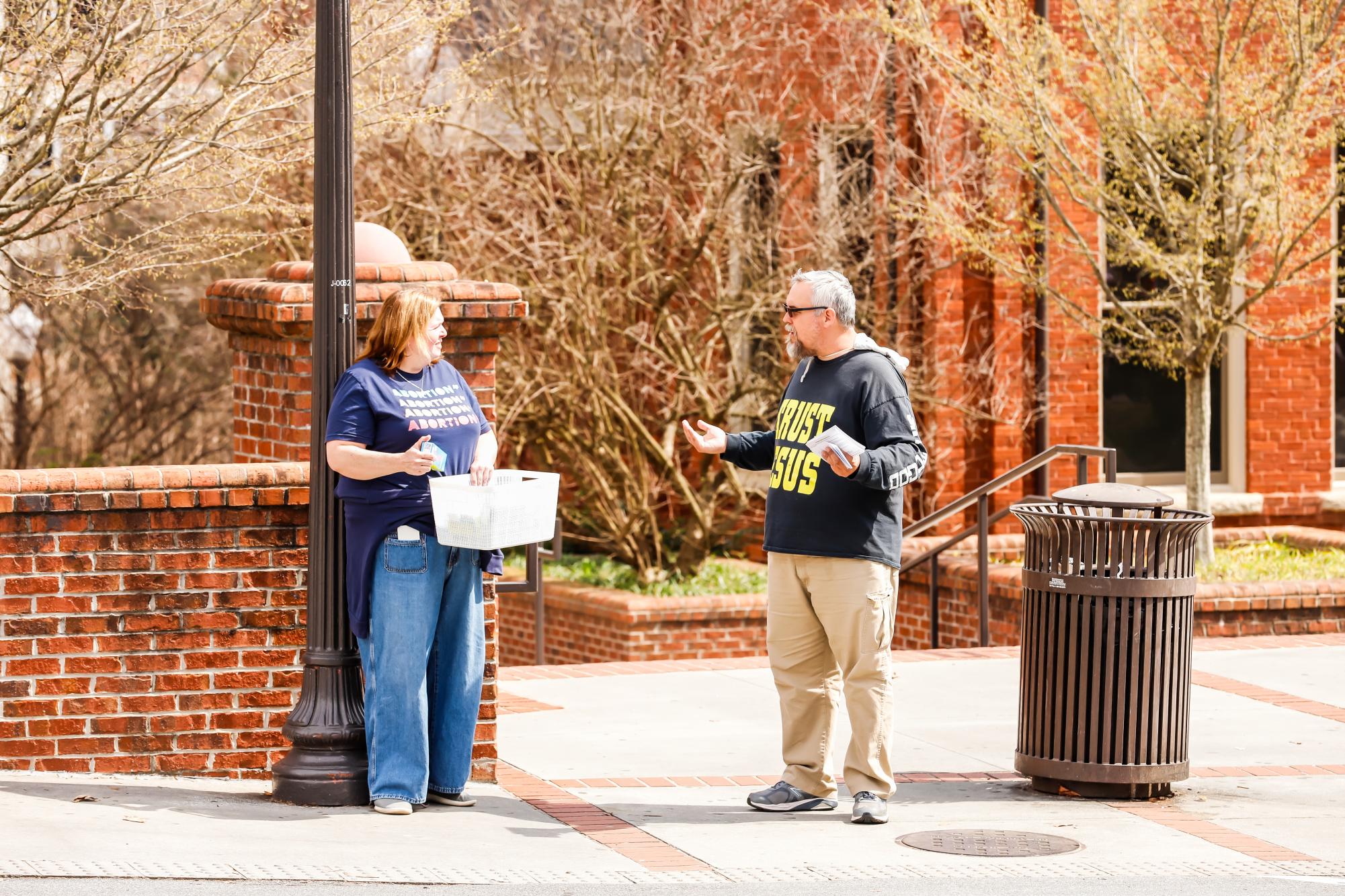 'It’s evangelism': Anti-abortion Christian organization clashes with protestors