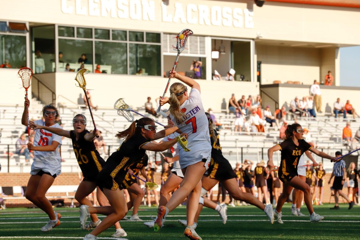 Brooke Goldstein dodges a defender against East Carolina on April 1.