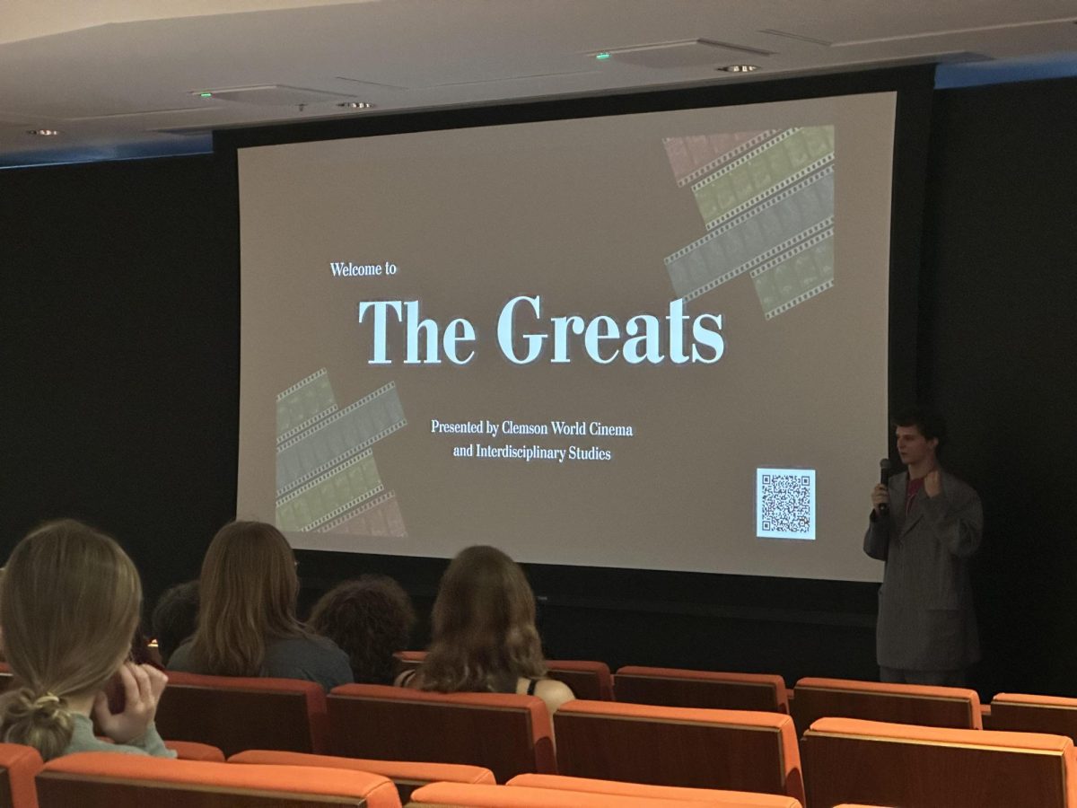 Students gathered in Watt Auditorium for a screening of "Stop Making Sense" on Sept. 24.