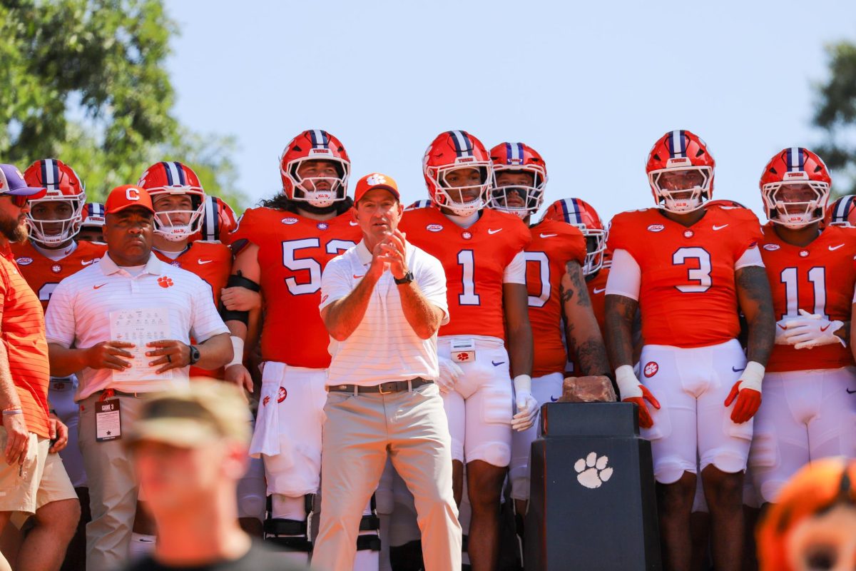 Clemson head coach Dabo Swinney will look to get his team out of a 1-3 deficit this weekend against North Carolina.