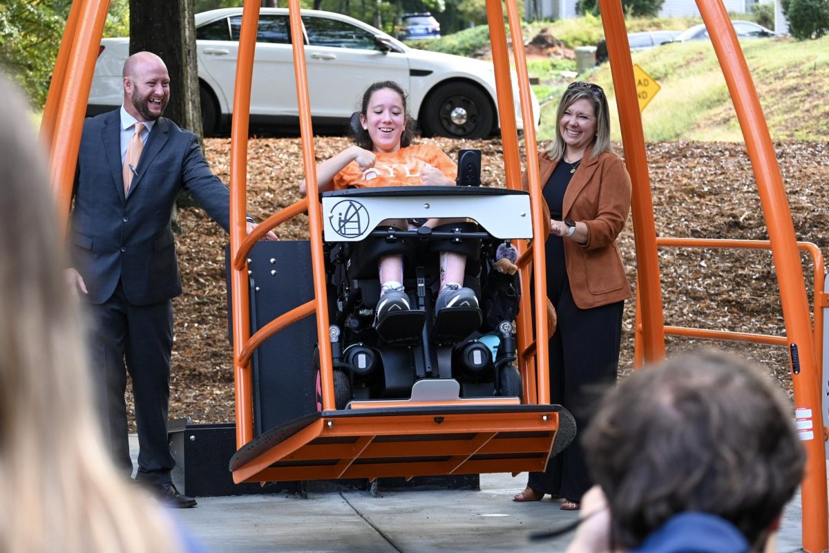 The city of Clemson has officially opened its first wheelchair-accessible swing at Ashley Dearing Park