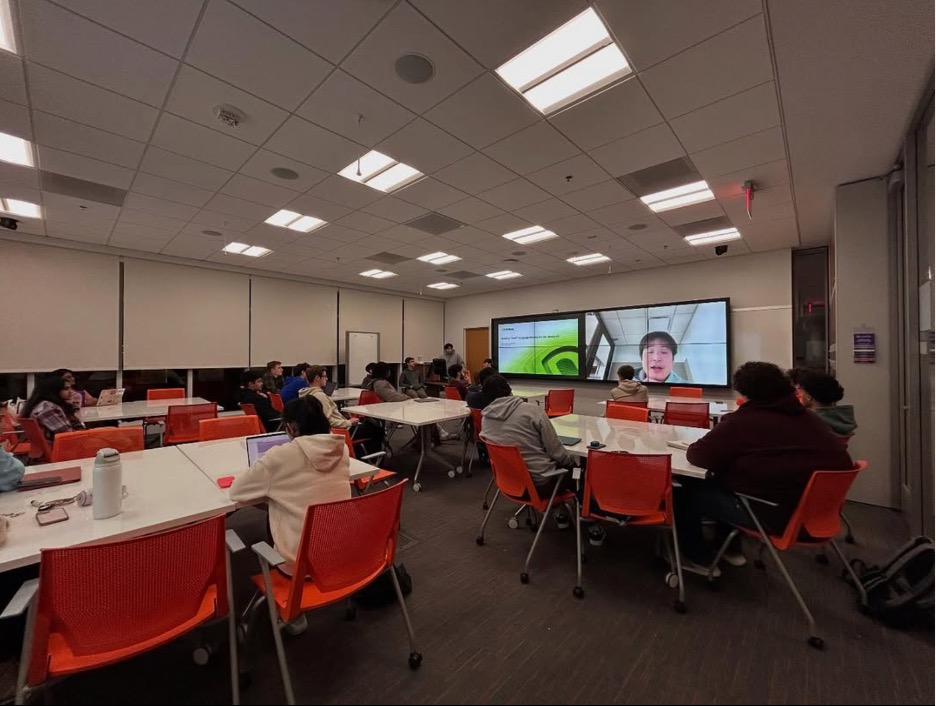 If the club meeting is centered around a guest speaker, the presentation typically includes an introduction of the person's work experience, with student questions at the end.