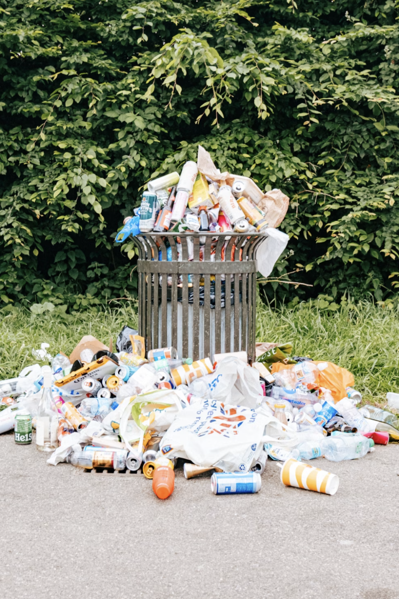 The litter problem on campus is becoming a serious issue. 