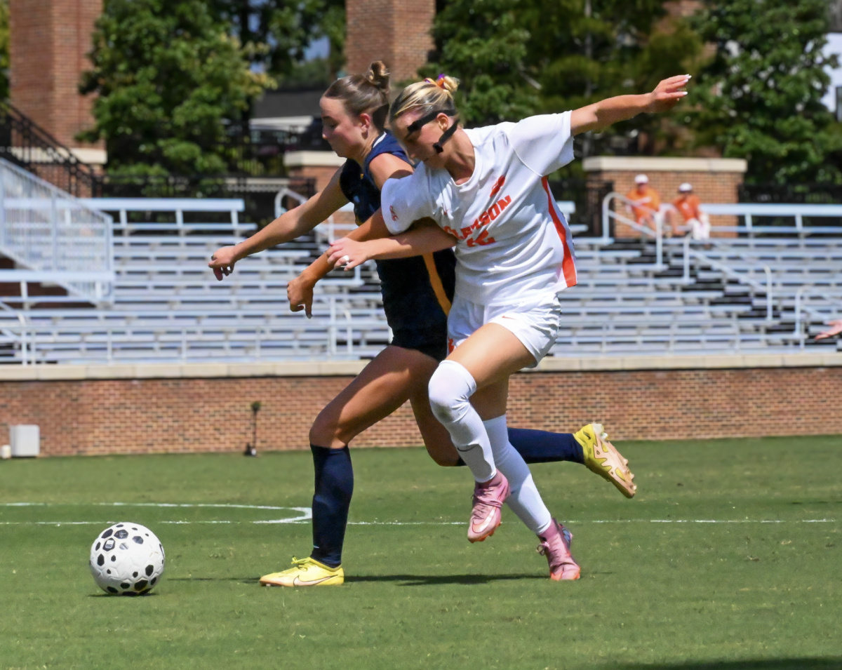 Clemson women's soccer tied Cal at Historic Riggs Field on Sunday.