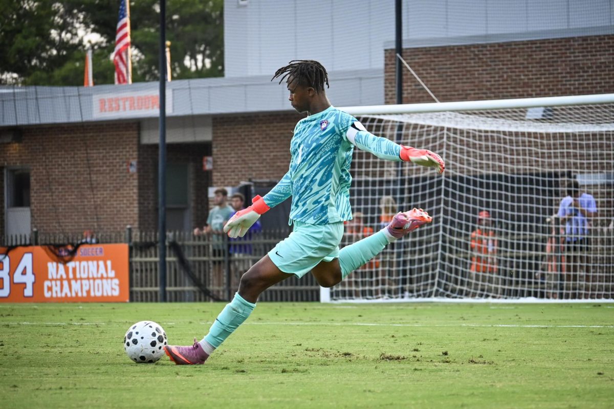 Clemson goalkeeper Joseph Andema made several saves in the match to help secure the victory for the Tigers.