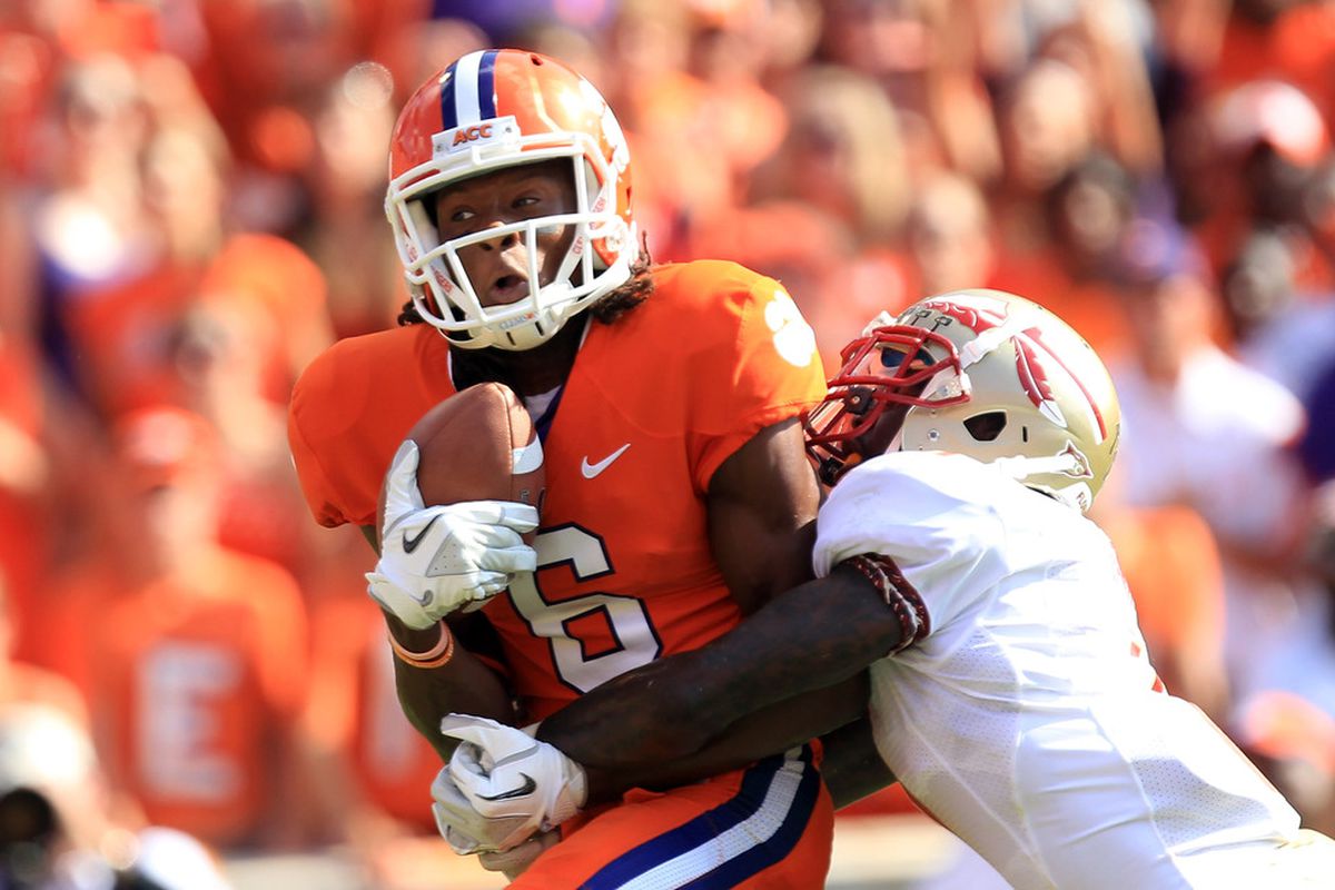 Former Clemson wide receiver DeAndre Hopkins was inducted into the Clemson Hall of Fame on Nov. 8 at Memorial Stadium. 