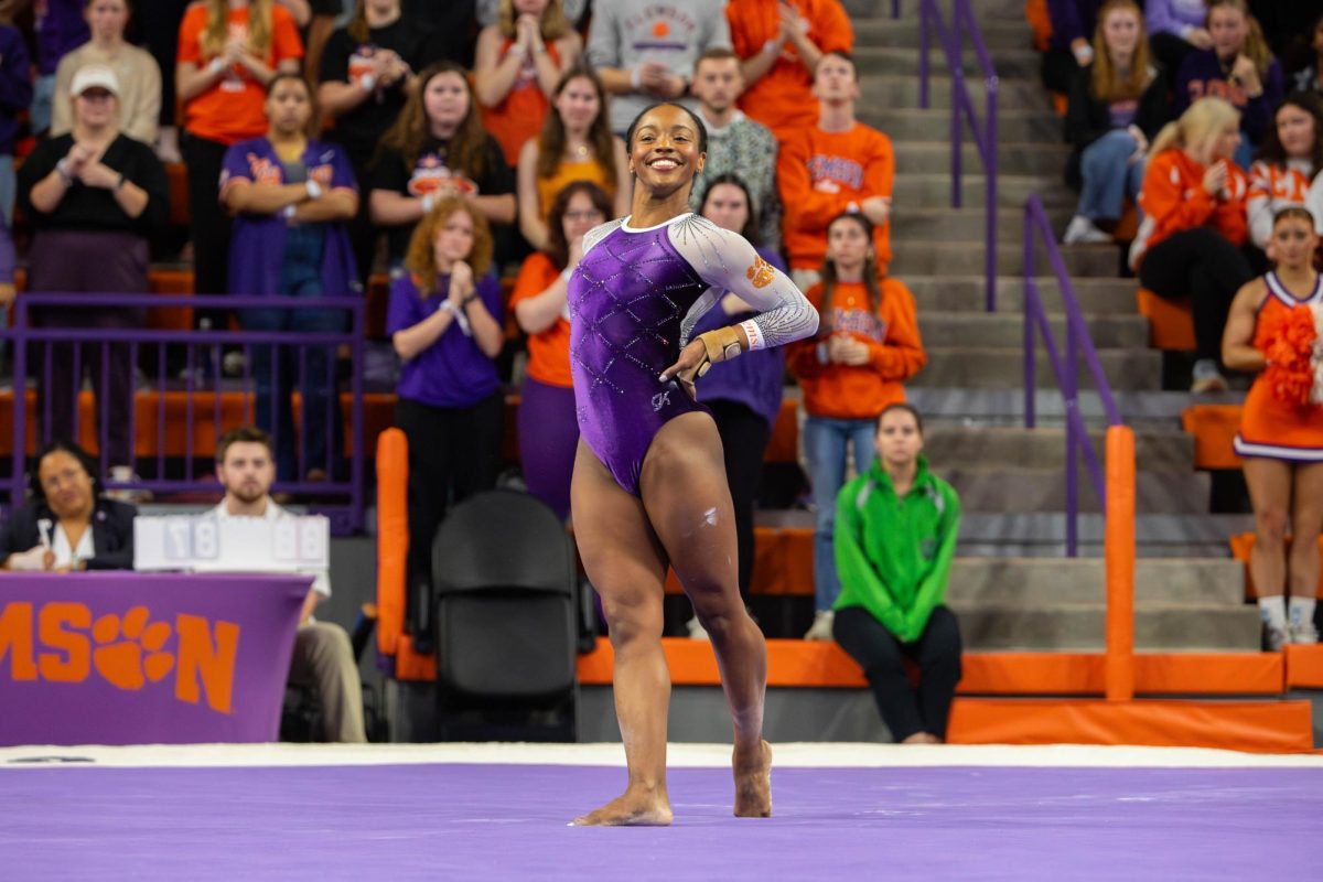 Brie Clark scored a 9.925 on her floor routine against Alabama.