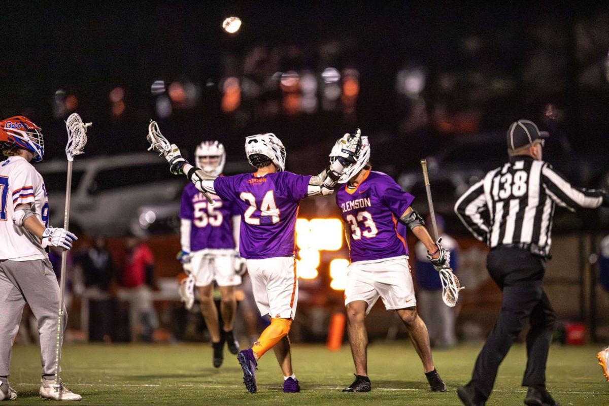 Aidan McNulty celebrates one of his seven goals against No. 14 Florida on Jan. 30.