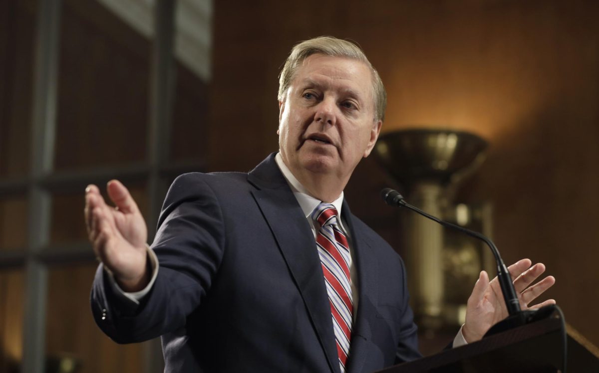 Sen. Lindsey Graham speaks during a press conference on May 15, 2019.