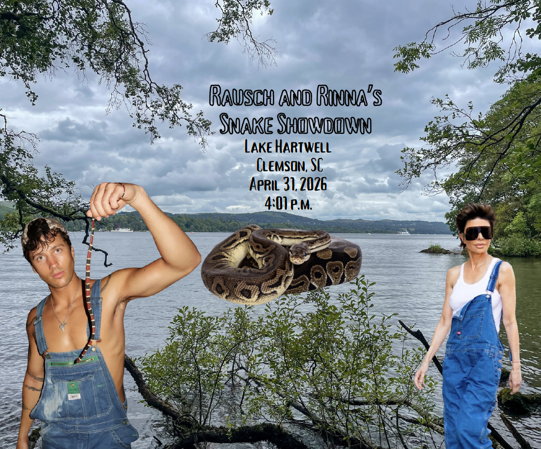 On April 31, Rob Rausch and Lisa Rinna will host a snake wrangling competition on Lake Hartwell. 